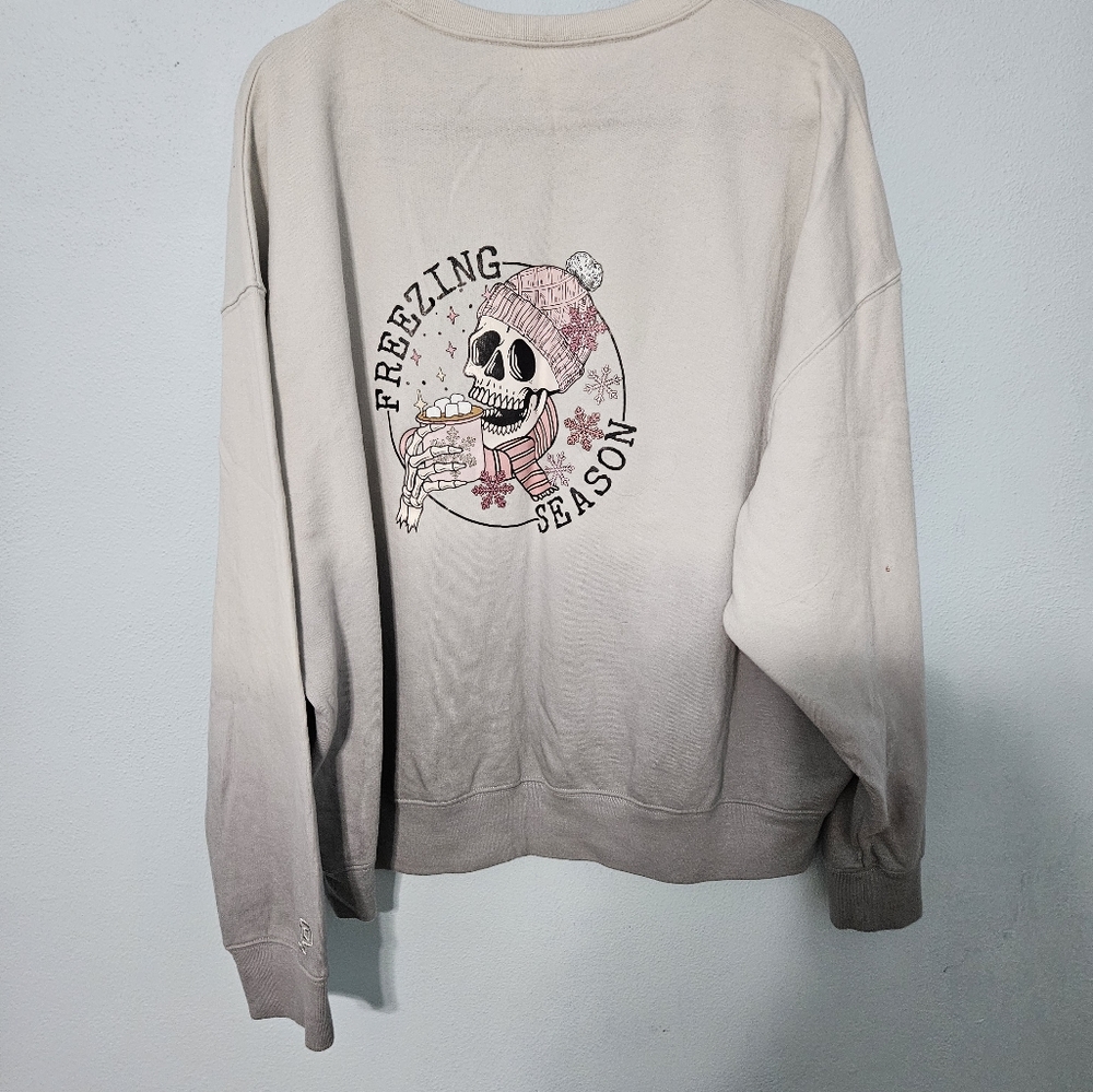 Pink sweater; freezing season